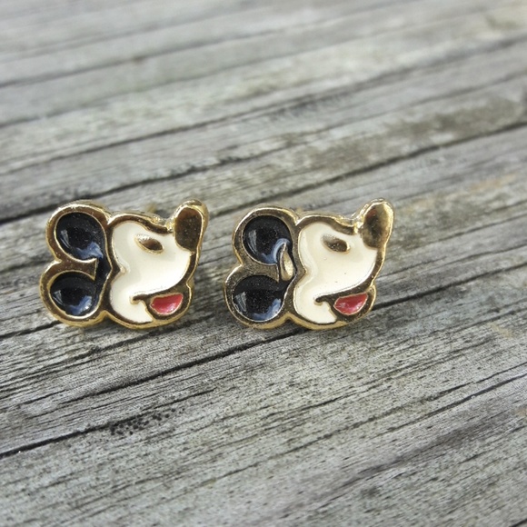Disney Jewelry - Vintage Mickey Mouse Earrings